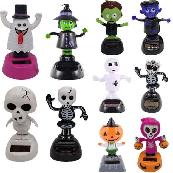 8-Assorted Solar-Powered Dancing Figurines-Halloween, Thanksgiving & Christmas - Picture 14 of 17